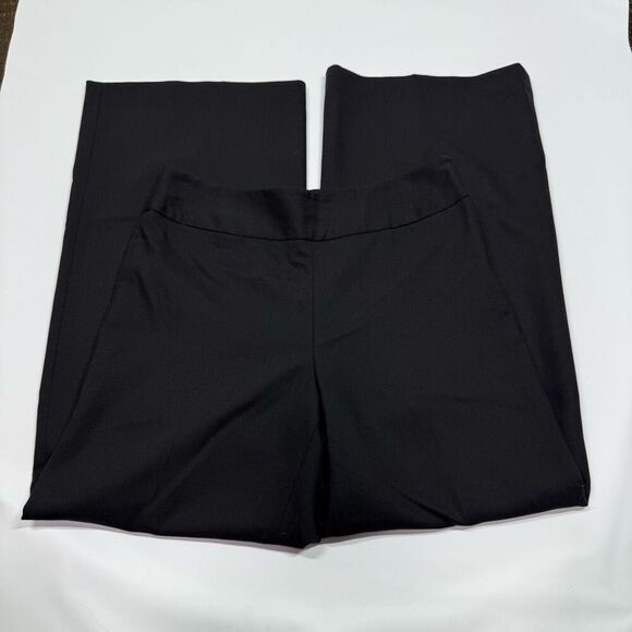 Ann Taylor LOFT Laura High Rise Wide Leg Linen Blend Black Trouser Pant Size 8 - Picture 1 of 7